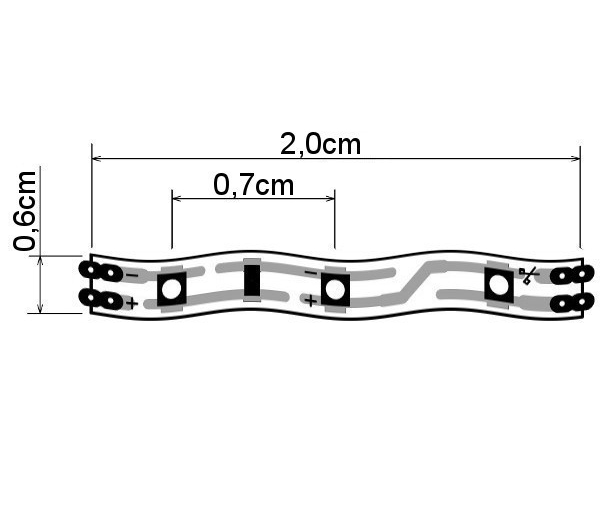 Taśma LED 6 mm moduły 2 cm