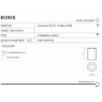 Boris Aluminium GM4108 ALU + LED GRATIS