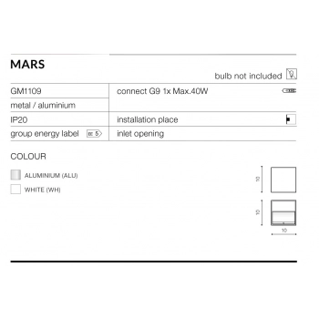 MARS biały GM1109 WH + LED GRATIS