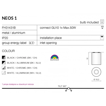 NEOS 1 BLACK/ALUMINIUM + LED GRATIS
