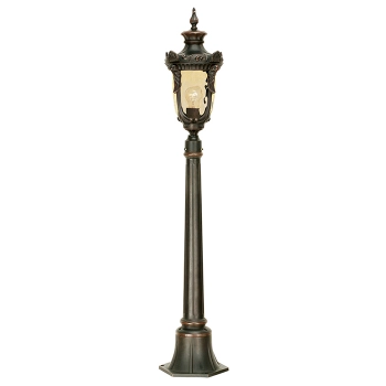 Philadelphia lampa stojąca brązowa słupek E27 IP44