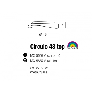 Plafon Circulo 48 white MX5657M + LED GRATIS