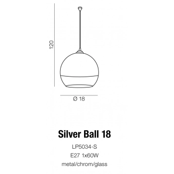 Silver Ball 18 wisząca LP5034-S + LED GRATIS