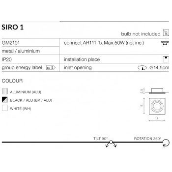 SIRO 1 Black GM2101 BK/ALU + LED GRATIS