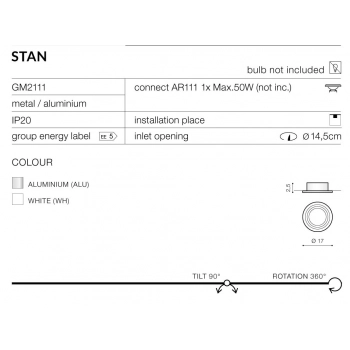 STAN 1 White GM2111 WH + LED GRATIS
